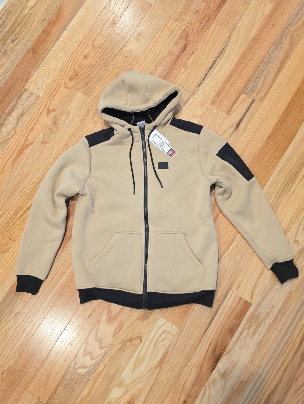 Men's GTL4 Fleece Hoodie. GTL4 (Good Things Last 4 Ever), Tan, Small, NWT